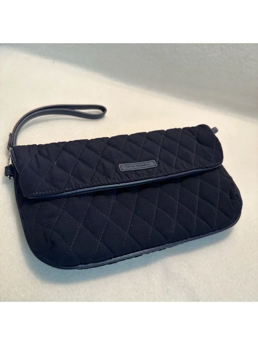 Vera Bradley Quilted Navy Blue Clutch - Picture 1 of 4